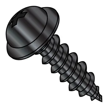 8-15X1/2  Phillips Round Washer Self Tapping Screw Type A Fully Threaded Black Oxide