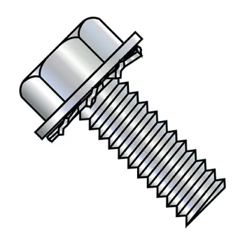 1/4-20X3/4  Unslotted Hex Washer External Sems Machine Screw Fully Threaded Zinc And