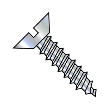 10" - 12 x 1/2" Self-Tapping Screws | type-a | Steel | Zinc/Clear | Flat & Undercut | Slotted | 1008ASU