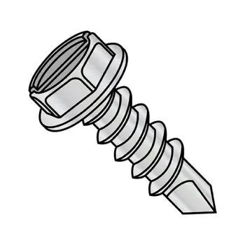 #10 - 16 x 3/4" Self-Drilling Screws | Steel | Zinc/Clear | Slotted | IHWH | 1012KSWHC