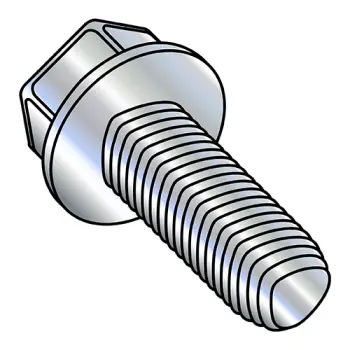 M8-1.25X12  Din 7500D Metric Unslotted Hexwasher Thread Roll Screw Full Thread Zinc Bake Wax