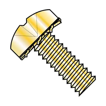 6-32X1/4  Phillips Pan External Sems Machine Screw Fully Threaded Zinc Yellow