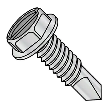 #10 - 24 x 5/8" Self-Drilling Screws | Steel | Zinc/Clear | Slotted | IHWH | 1010KSWMSHC