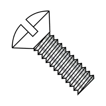 #6 - 32 x 1" Machine Screws | Steel | Zinc/Clear | Slotted | Oval | 0616MSOWH