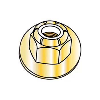 1/2-13 CE12698  Nylon Insert Flange Hex Locknut Grade 8 Zinc Yellow