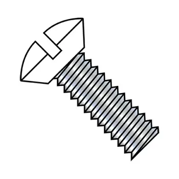 #6 - 32 x 5/16" Machine Screws | Steel | Zinc/Clear | Slotted | Oval | 0605MSOUWH