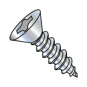 6-18X1 3/4  Phillips Flat Self Tapping Screw Type A Fully Threaded Zinc And Bake