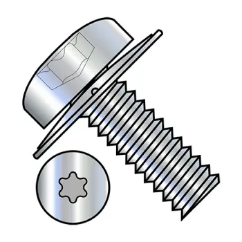 1/4-20X1  6 Lobe Pan Square Cone Sems Fully Threaded Zinc Bake