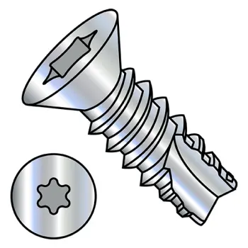 8-18X3/4  6 Lobe Flat Thread Cutting Screw Type 25 Fully Threaded Zinc And Bake