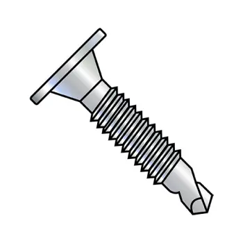 #10 - 24 x 2" Self-Drilling Screws | Steel | Zinc/Clear | Phillips | Wafer | 1032KWAFMS